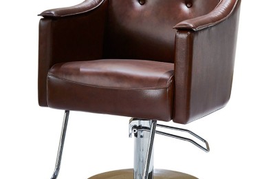 Beauty salon styling stations black PVC adjustable height hairdressing salon chairs for sale