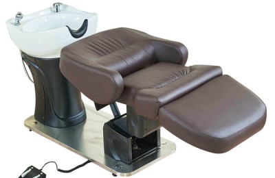 Guangzhou hair salon equipment portable lay down reclining washing massage shampoo chair with basin