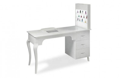 Wholesale wood white beauty salon desk nail station manicure table with cabinet