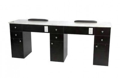 Double wood nail desks manicure tables nail bar stations salon equipment