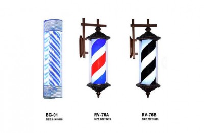 Barber Pole LED Light Classic Style Hair Salon Barber Shop Open Sign Spinning Red White Blue Stripe Light Sign Wall Mountable