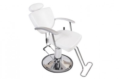 United Kingdom White Leather Unique Reclining Barber Shop Hydraulic Styling Chair