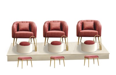 Customized Color Top Nail Spa Sofa Station Pedicure Manicure Massage Foot Chair with Bowl